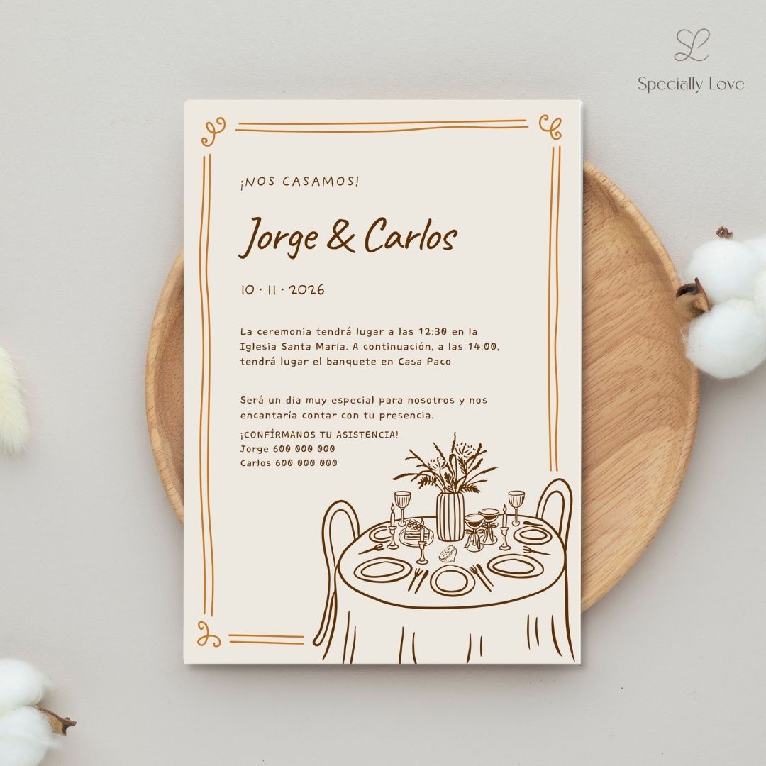 Printable Wedding Invitations kraft details